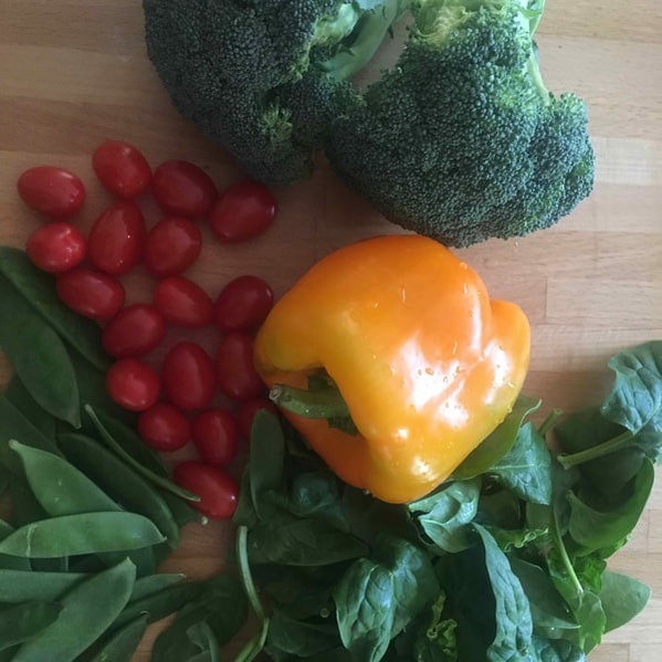 Healthy, colourful vegetables for a healthy frittata meal